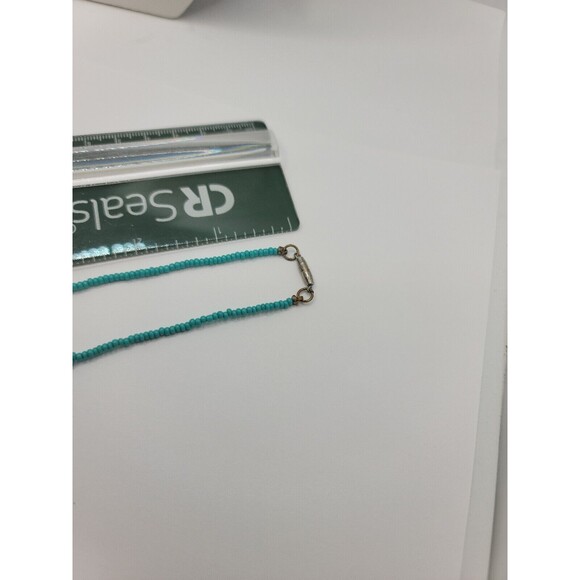 shell and beaded necklace choker in Orange, Turquoise, Brown and White - Picture 3 of 3